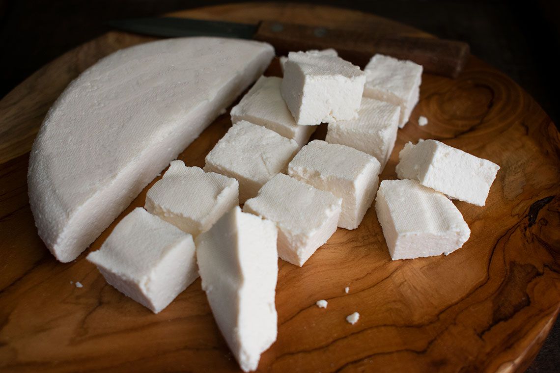 Paneer queso fresco indio casero