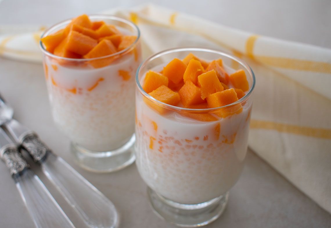Coconut Tapioca Pudding with Mango